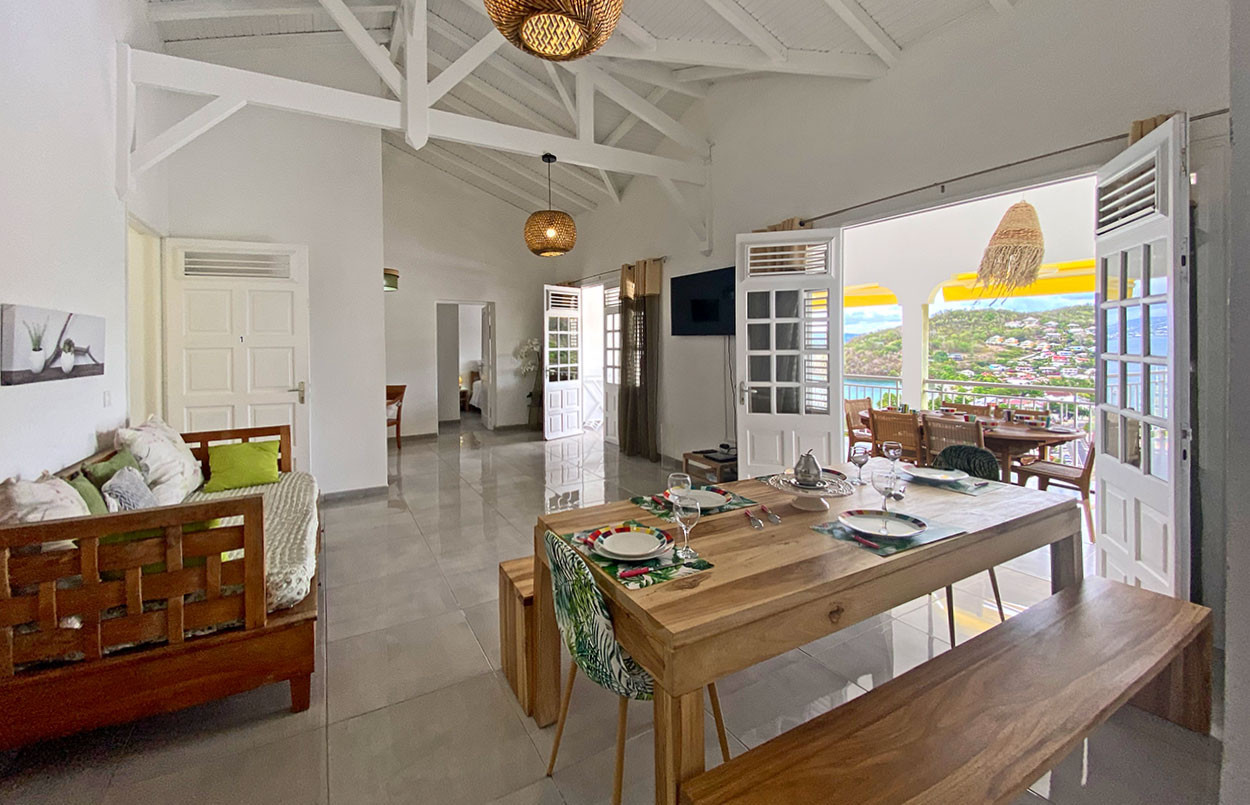 Location Nacre F4 Anse à l’Ane Trois Ilets Martinique vue mer