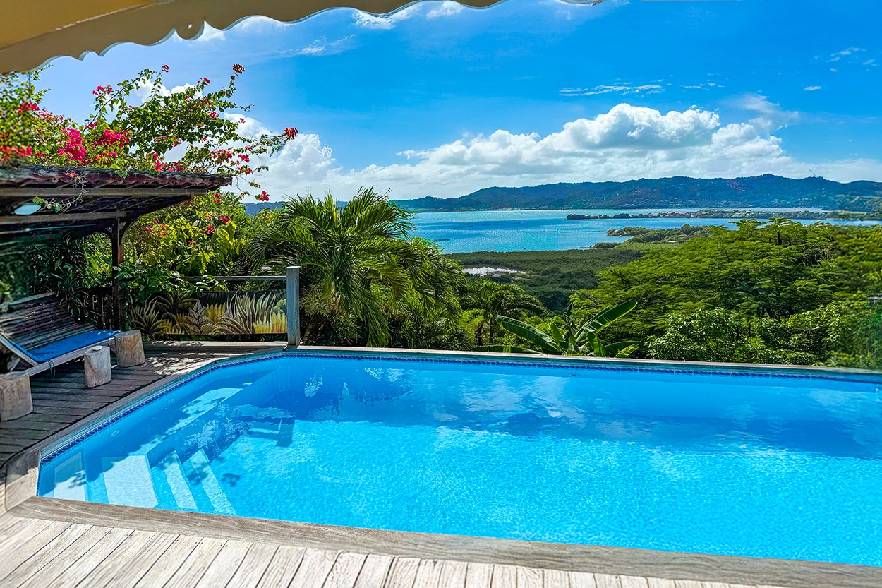 BOIS EXOTIQUE belle vue sur la mer Location piscine Le Robert Martinique