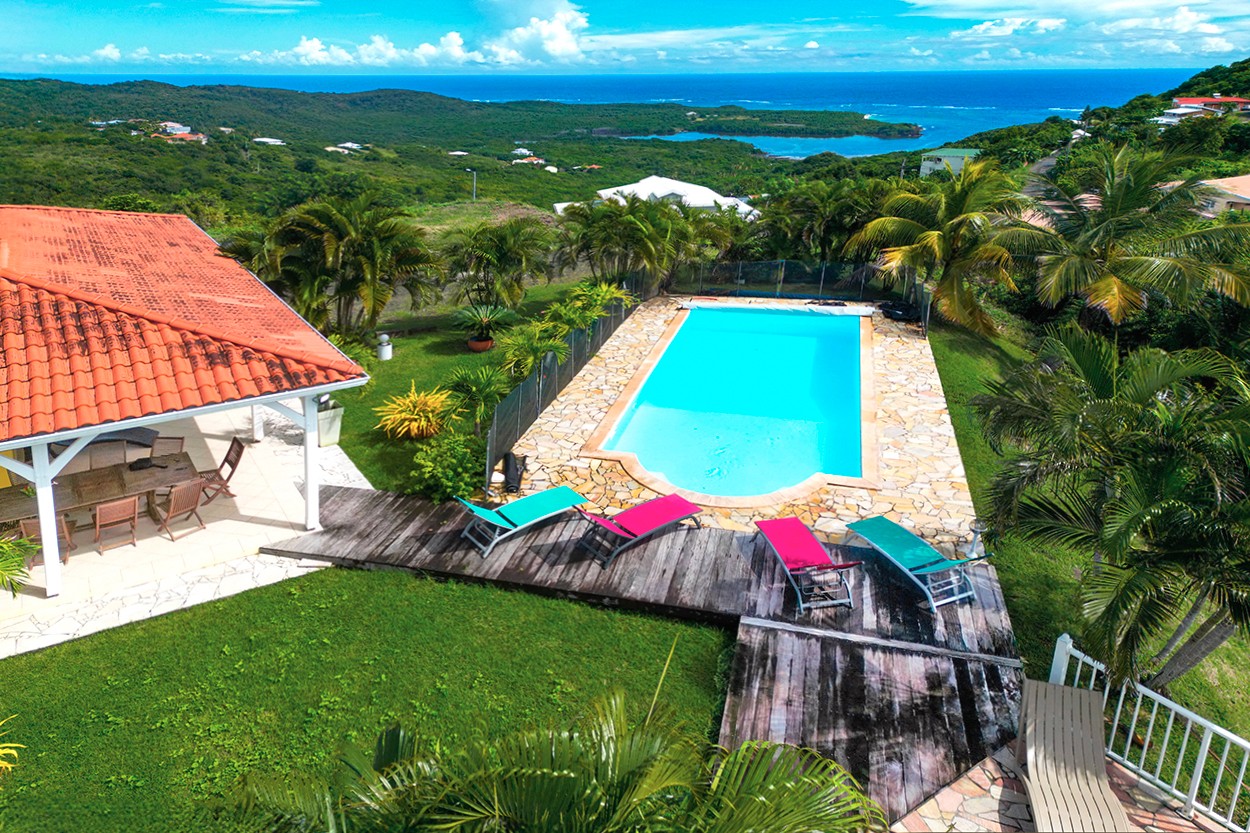 Villa KAZ AROME Sainte-Anne Martinique piscine vue mer 4 chambres