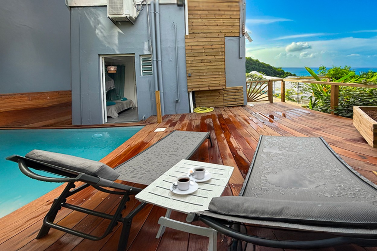 T2 LA VIE CREOLE location Sainte de Luce location vue mer Martinique