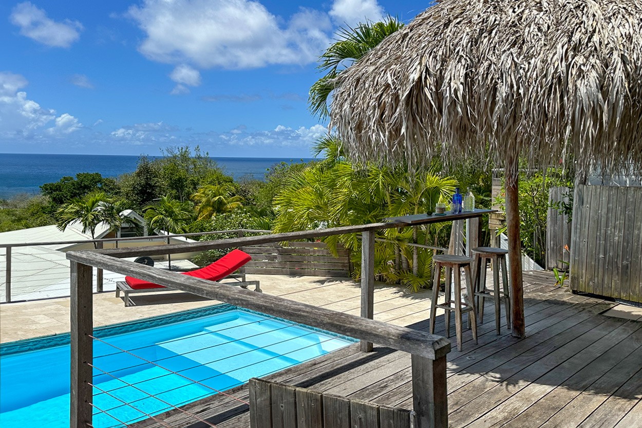 VUE TURQUOISE location Tartane Martinique plage des surfeurs