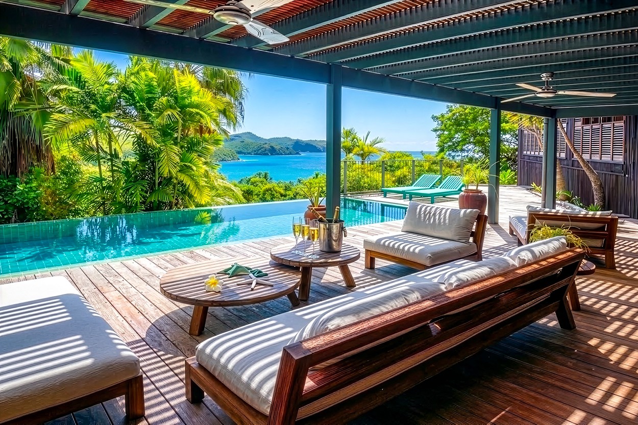 Villa de luxe Atlantique location Martinique le François 5 chambres piscine vue mer