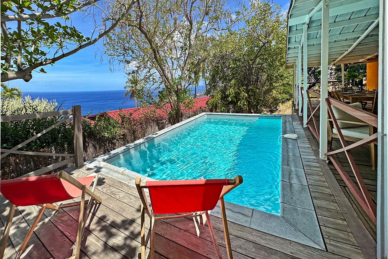 Location TI CARBET Martinique maison 3 chambres piscine vue mer